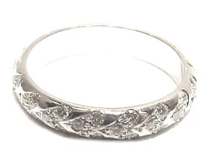 Pave' Half Round Heart Eternity Band