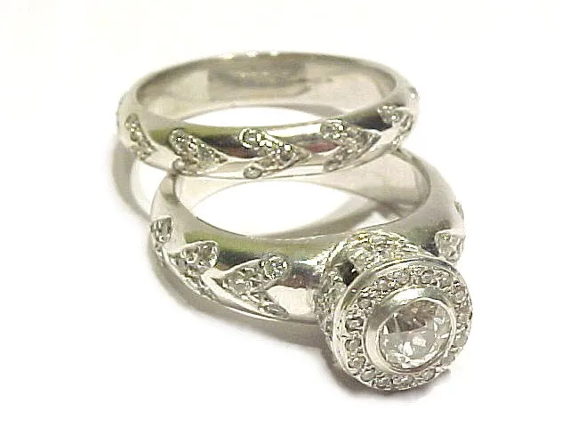 Pave' Half Round Heart Eternity Band