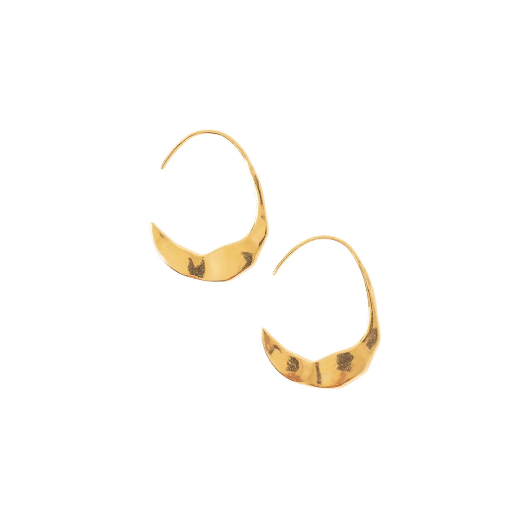 Petite Gold Plated Crescent Moon Hoops