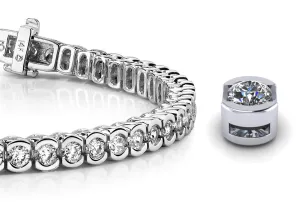 Pillow Bezel Set Lab-Grown Diamond Tennis Bracelet with 2.99 ct.(finished) 2.25mm