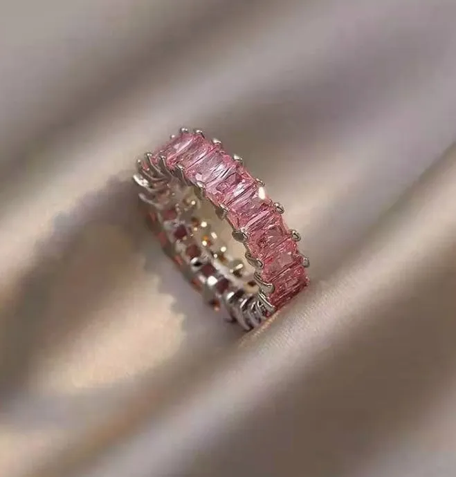 Pink Diamond Ring | Eternity Rings | Womens Eternity Ring | Pink Diamond Engagement Ring | Baguette Ring | Promise Ring | Eternity Ring