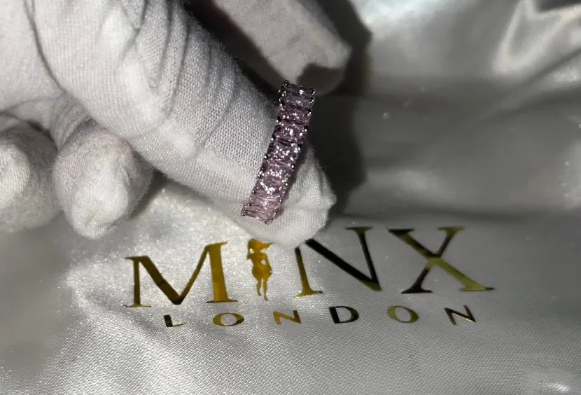 Pink Diamond Ring | Eternity Rings | Womens Eternity Ring | Pink Diamond Engagement Ring | Baguette Ring | Promise Ring | Eternity Ring