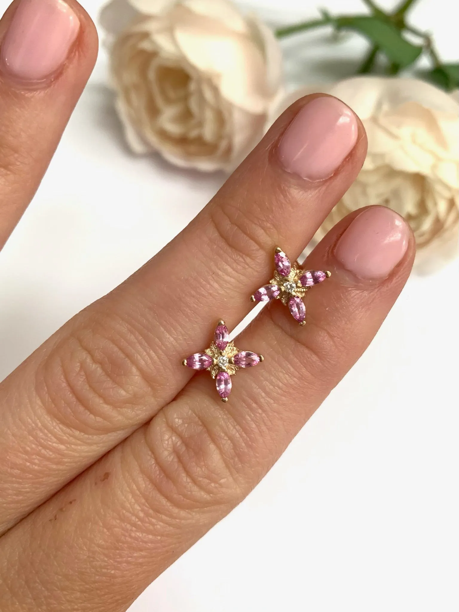 Pink Forget-Me-Not Earrings