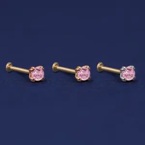 Pink Sapphire Flatback Piercing