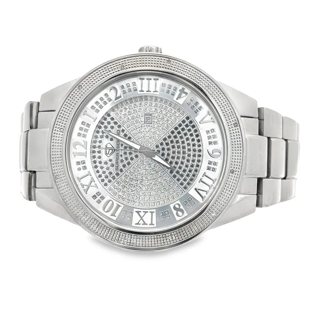 Pinwheel Dial .12cttw Real Diamond Watch Super Techno