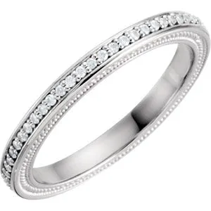 Platinum 1/4 CTW Sculptural Eternity Band Size 7