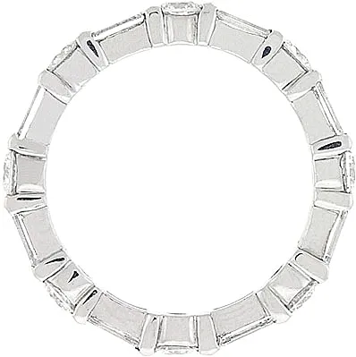Platinum 1.92ct Round & Baguette Diamond Eternity Band