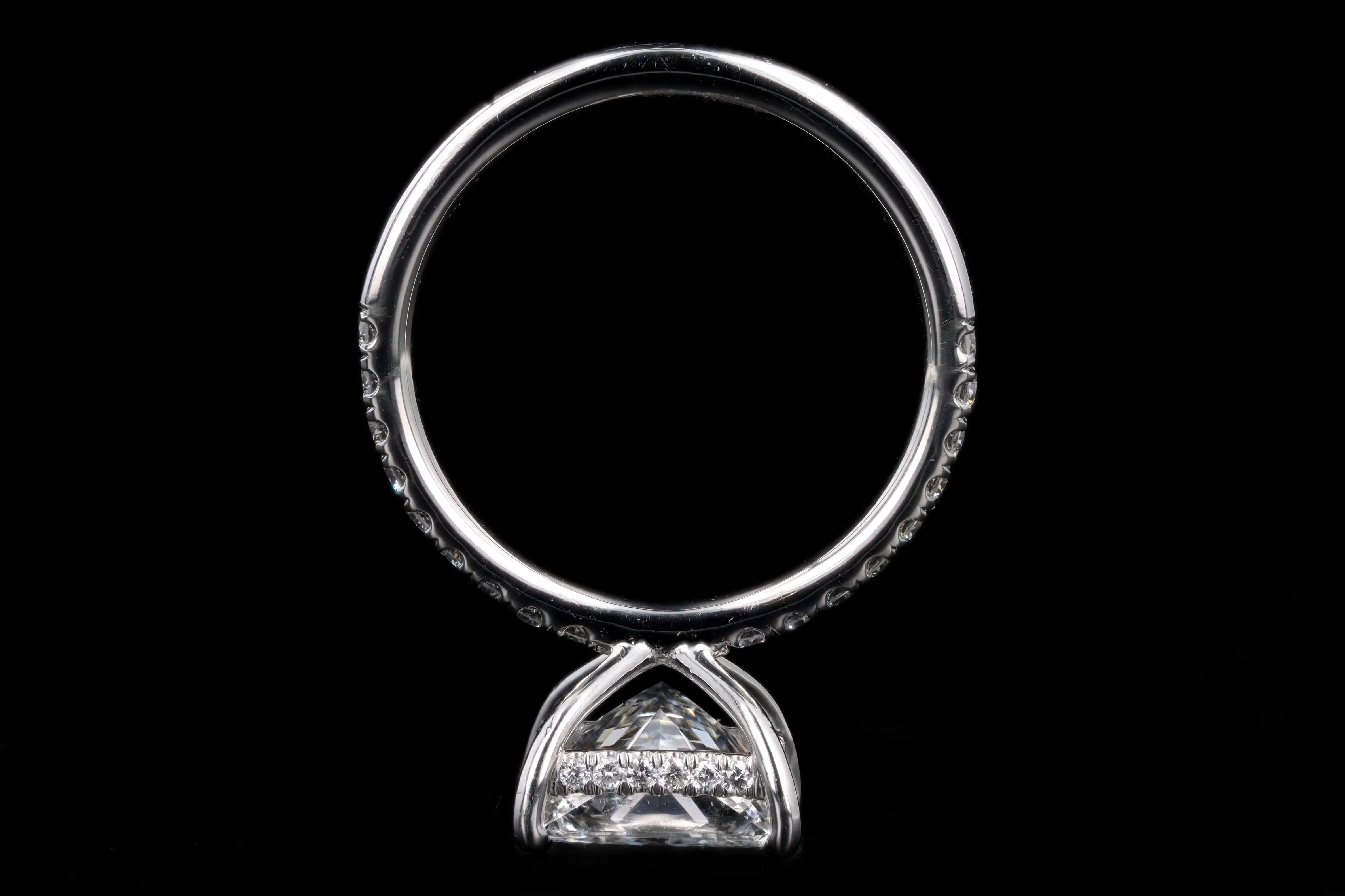 Platinum 2.51 Carat Princess Cut Diamond Hidden Halo Engagement Ring GIA Certified