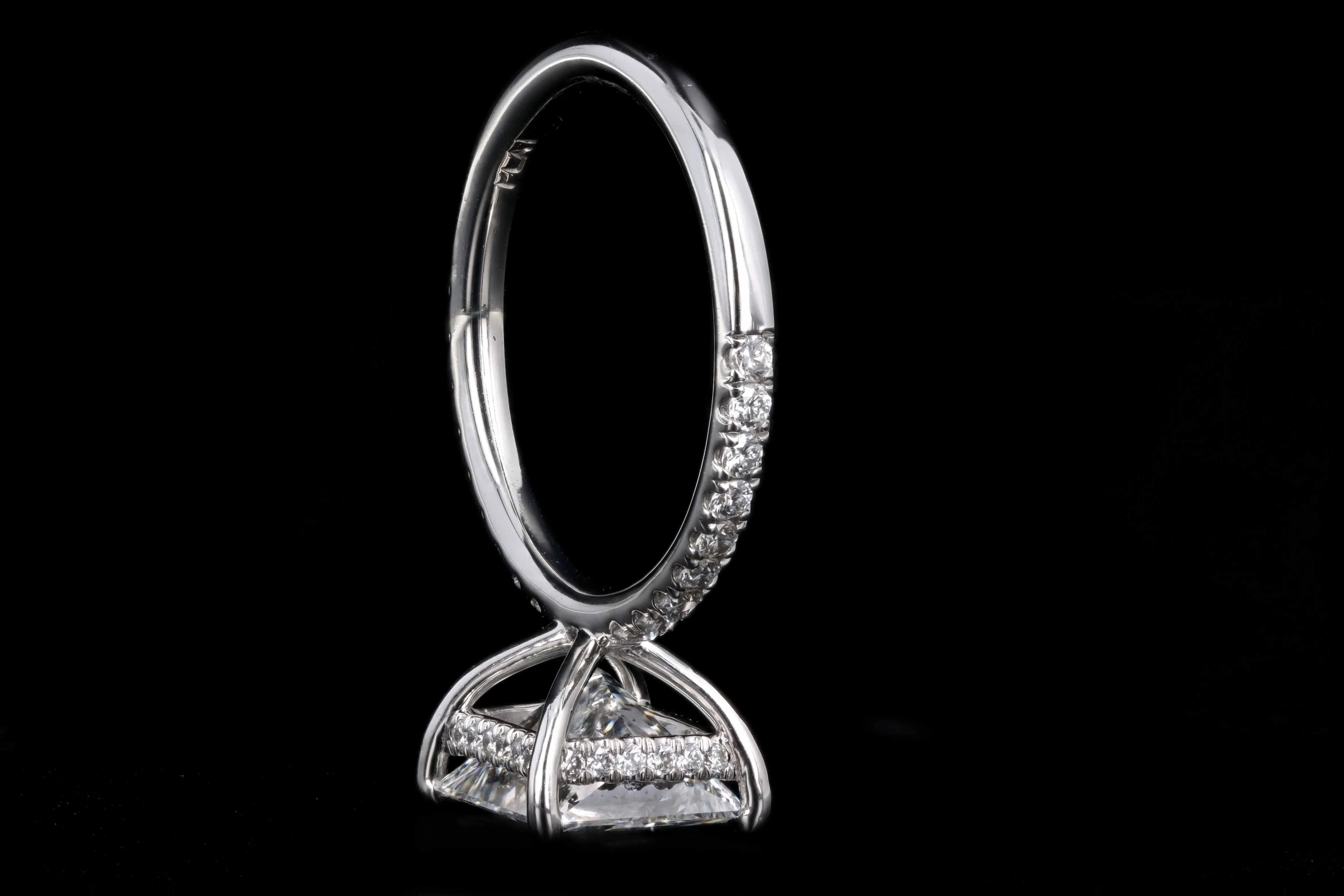 Platinum 2.51 Carat Princess Cut Diamond Hidden Halo Engagement Ring GIA Certified
