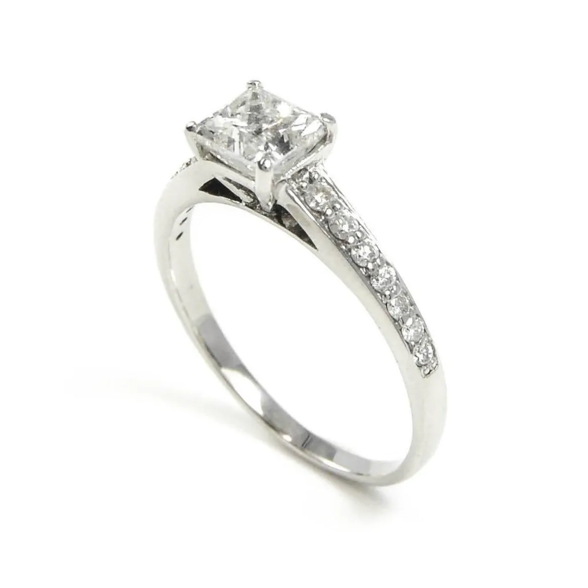 Platinum & 1.25ct Princess Cut Diamond Engagement Ring
