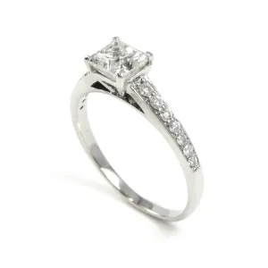 Platinum & 1.25ct Princess Cut Diamond Engagement Ring
