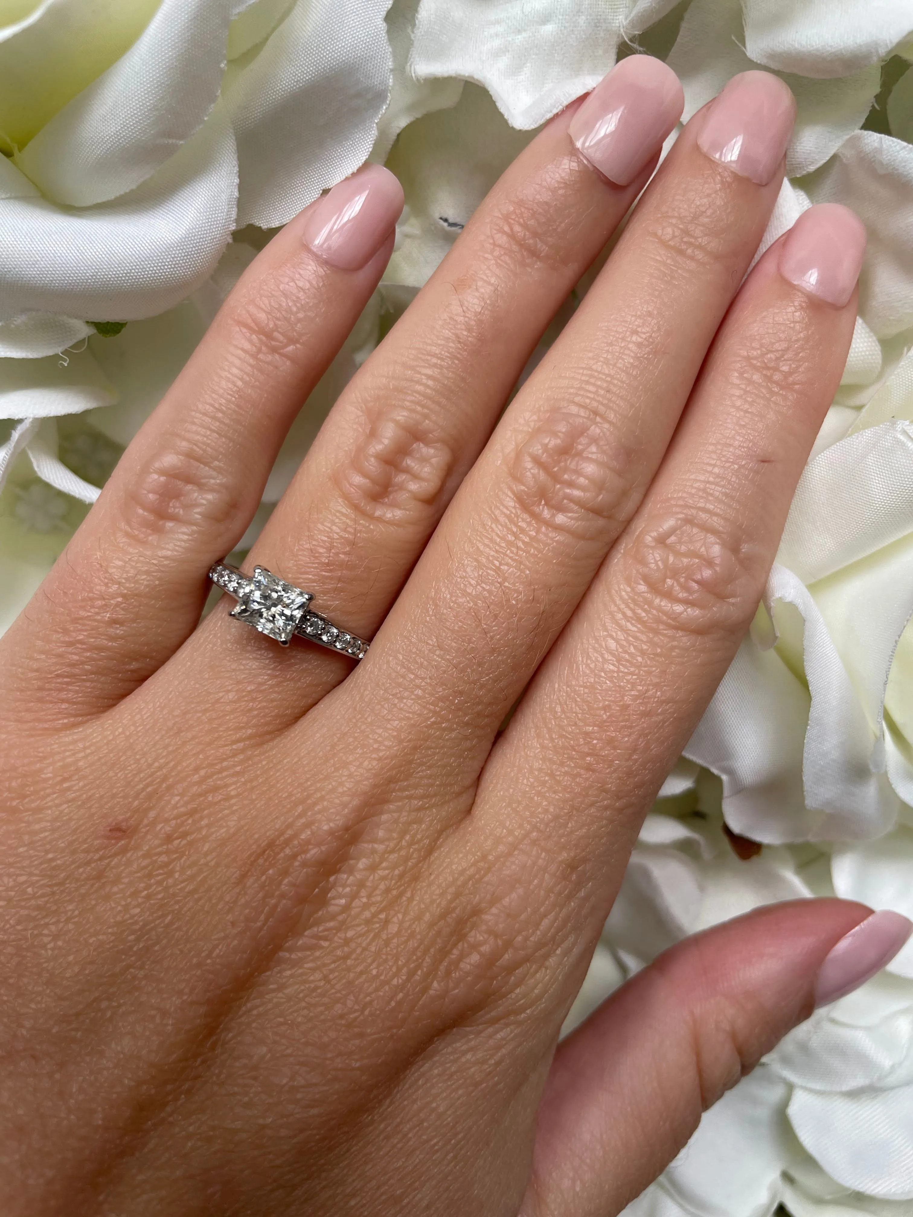 Platinum & 1.25ct Princess Cut Diamond Engagement Ring