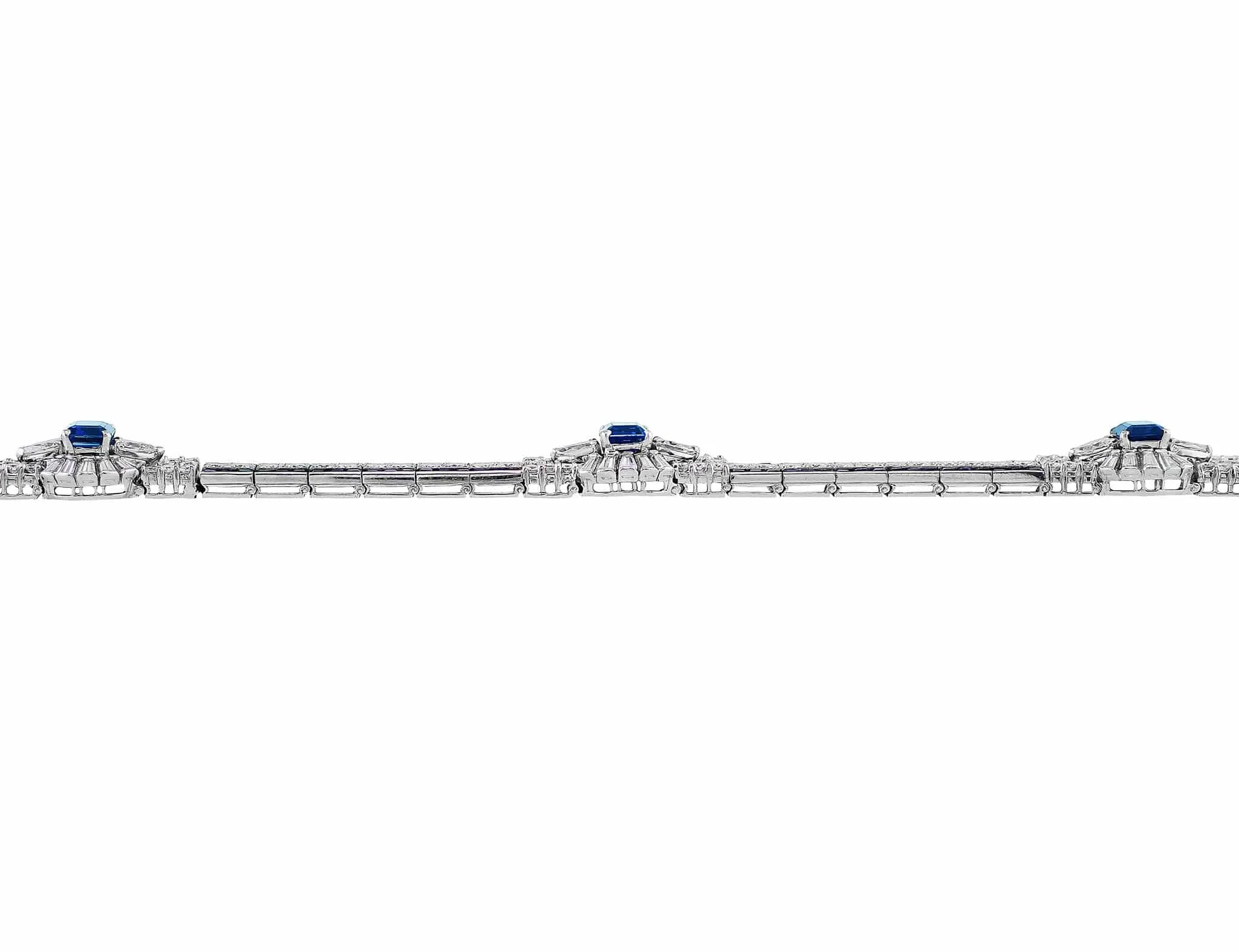 Platinum Estate Oscar Heyman Natural Color Sapphire Bracelet