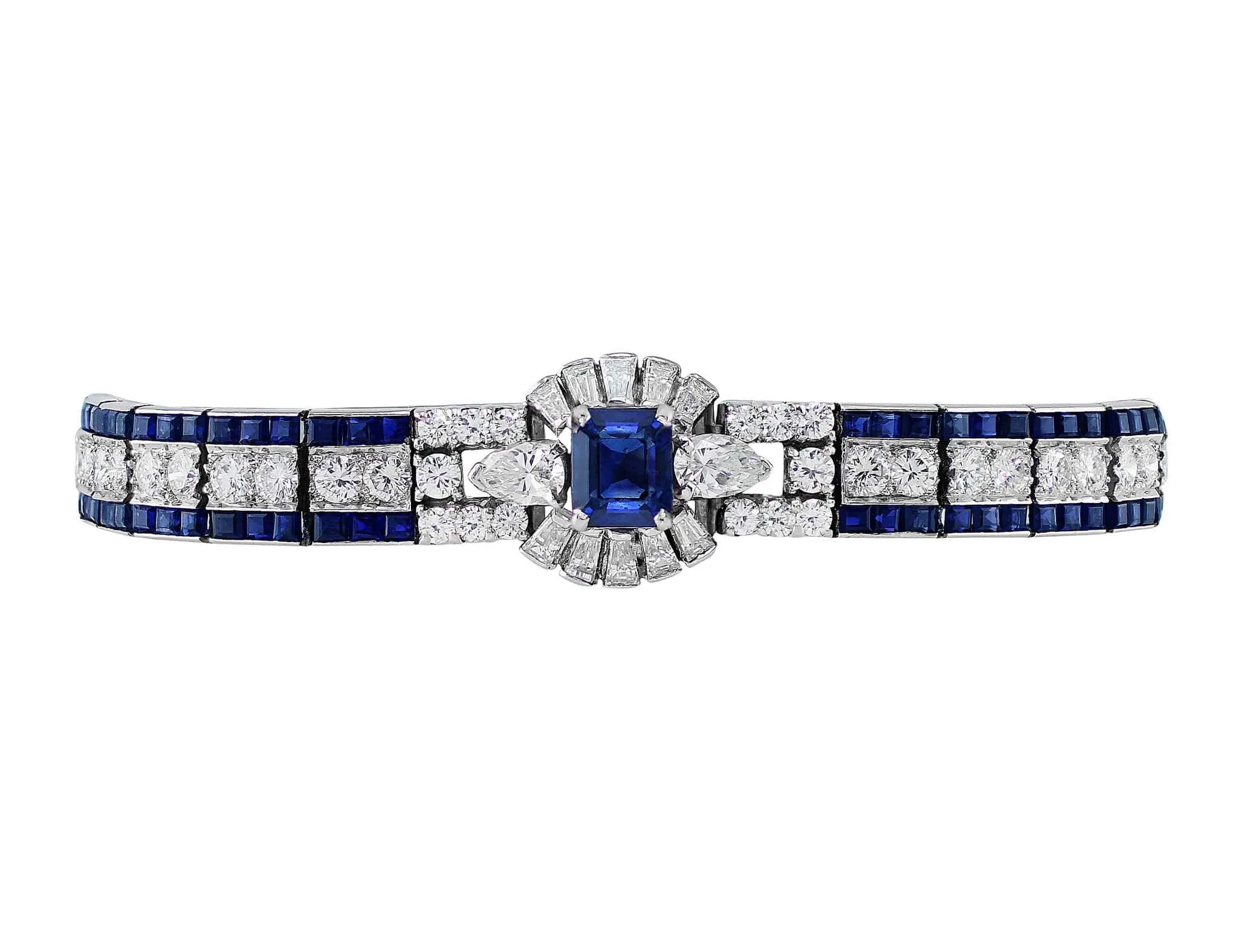 Platinum Estate Oscar Heyman Natural Color Sapphire Bracelet
