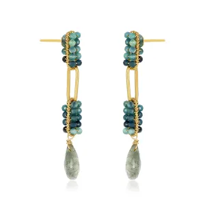 Polina Green Sapphire earrings - Long