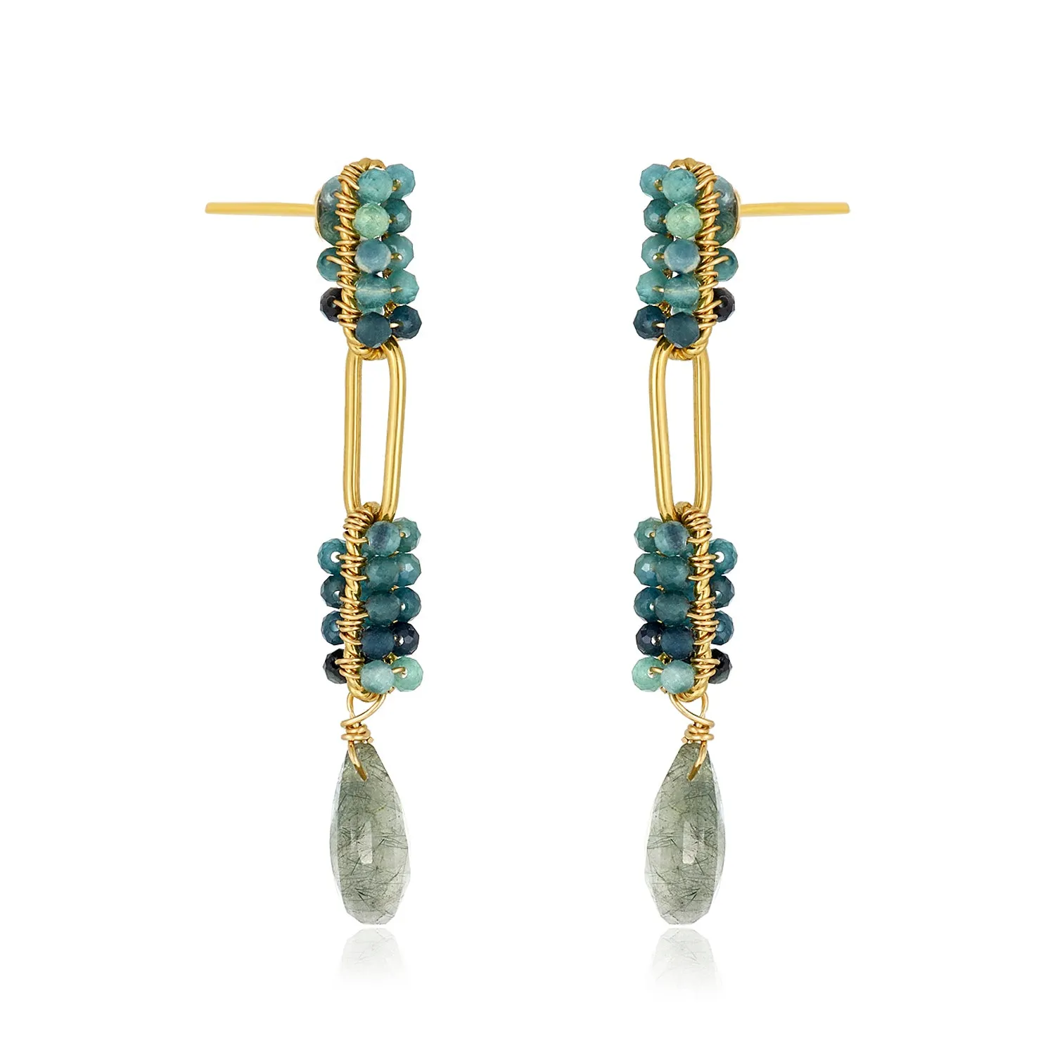 Polina Green Sapphire earrings - Long