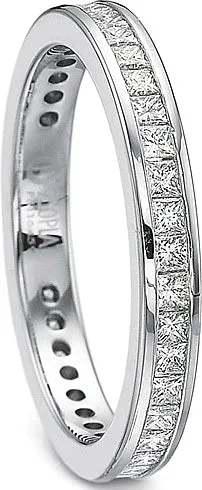 Precision Set Princess Channel Diamond Wedding Band