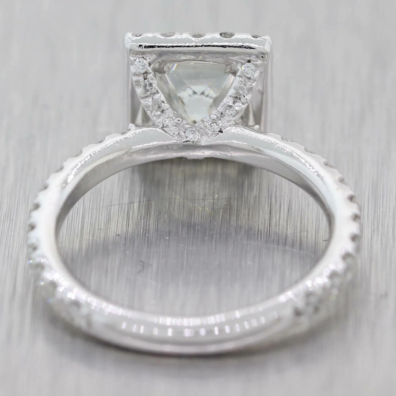 Princess Cut 1.02ct EGL Platinum Diamond Halo 1.82ctw Engagement Ring t1