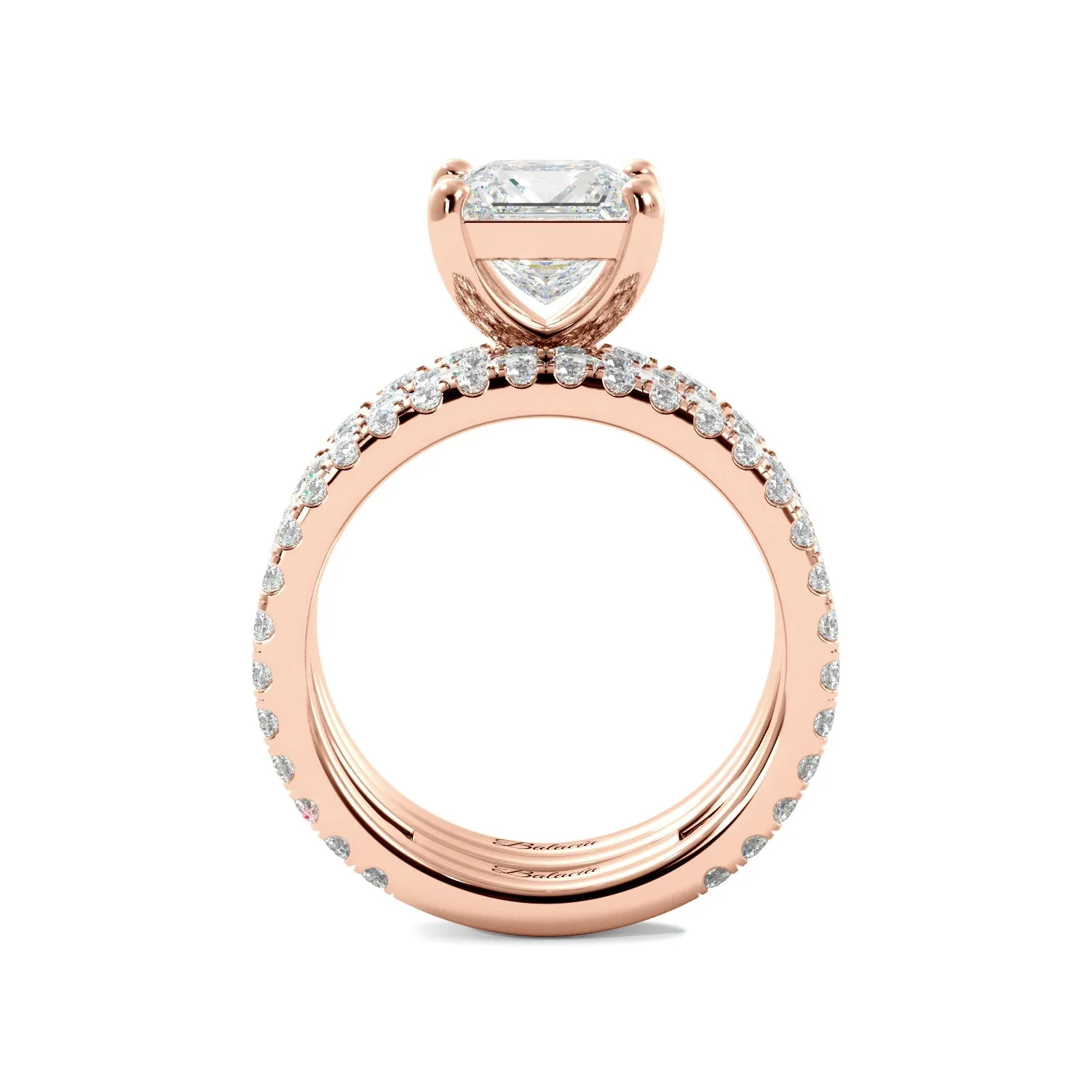 Princess Cut 3/4 Eternity Engagement Ring Set