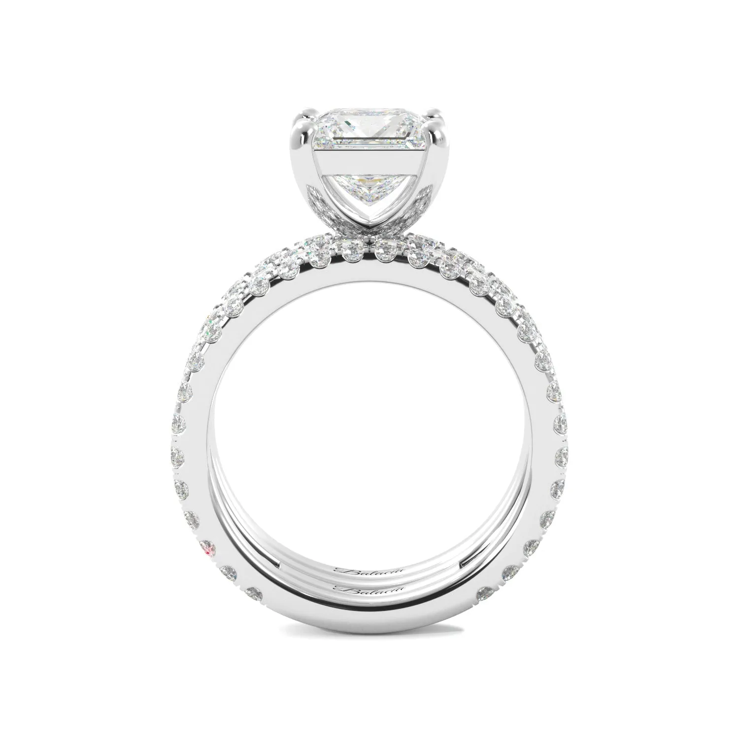 Princess Cut 3/4 Eternity Engagement Ring Set