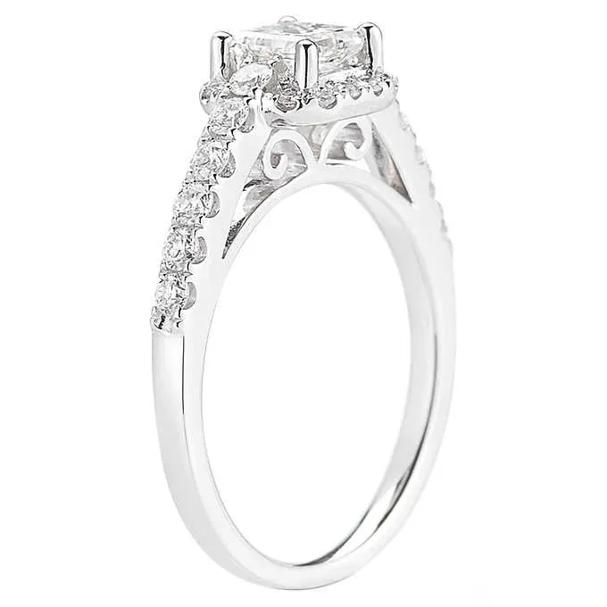 Princess Cut and Round Brilliant Diamond Wedding Set (1.45 ctw)
