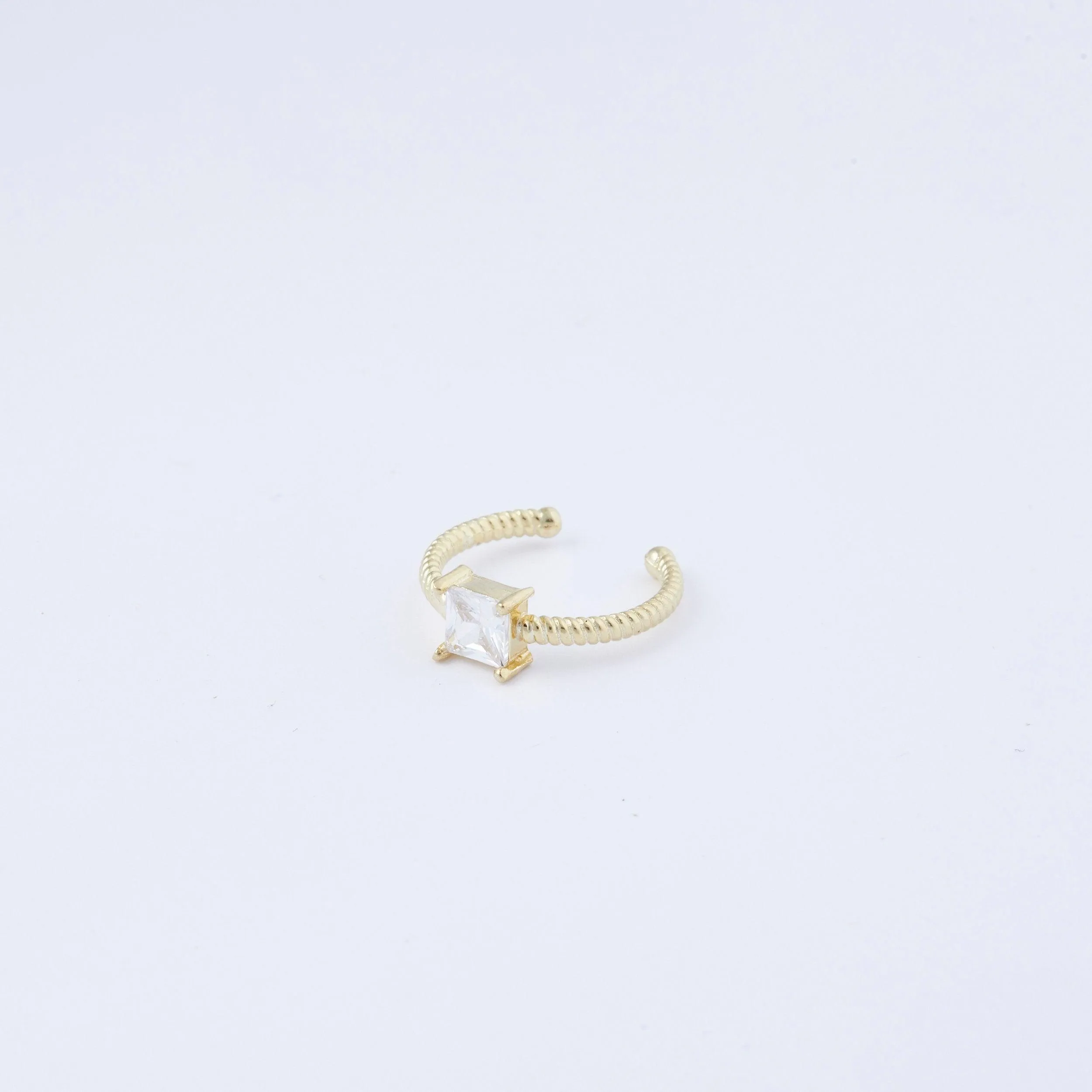 Princess Cut Cz Diamond Ring - 18K Gold Vermeil