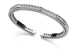 Princess Cut Flexible Diamond Bangle Bracelet with 7.95 ct.(finished) 3mm
