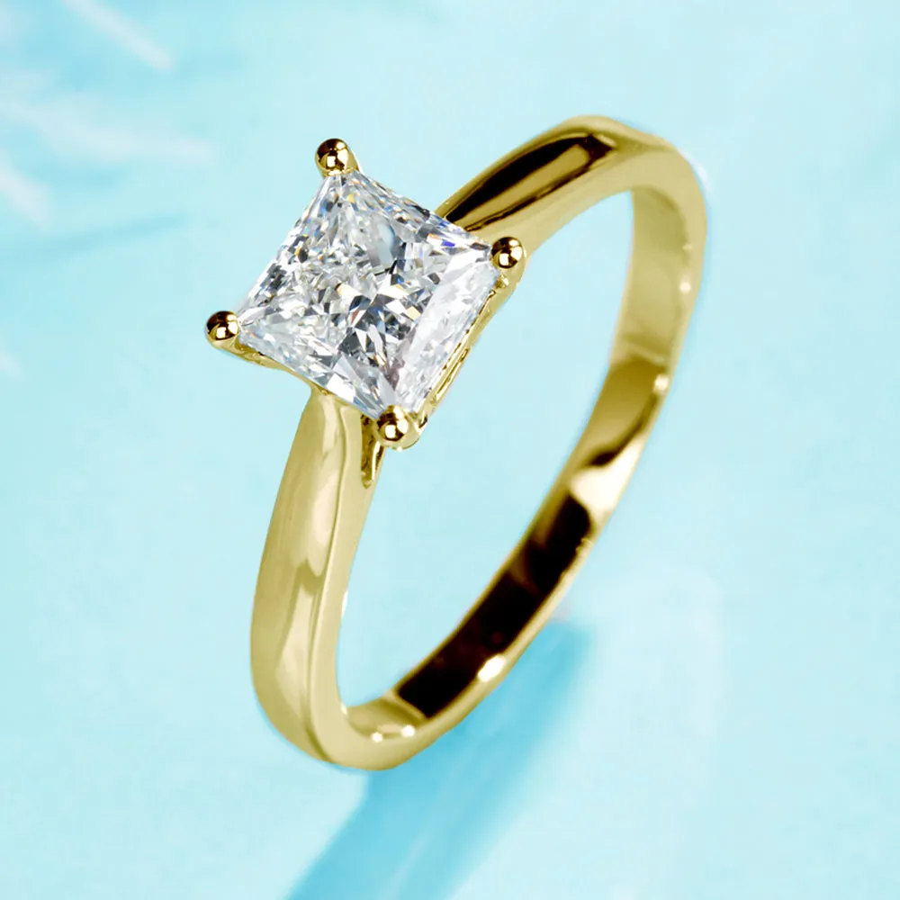 Princess Cut GIA Diamond Engagement Ring
