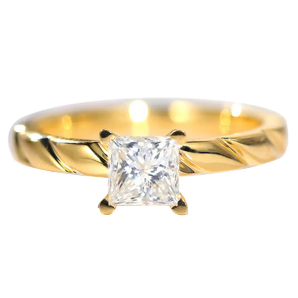 Princess Cut GIA Diamond Solitaire Engagement Ring