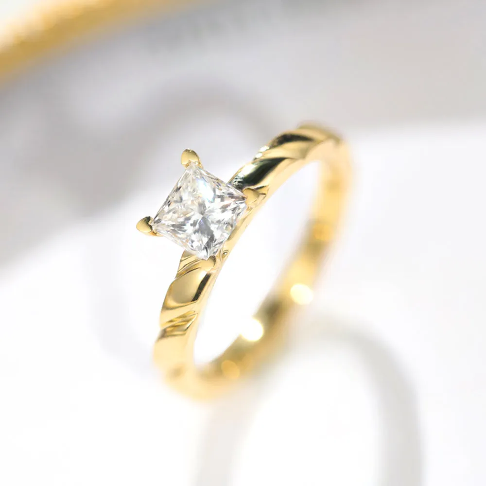 Princess Cut GIA Diamond Solitaire Engagement Ring
