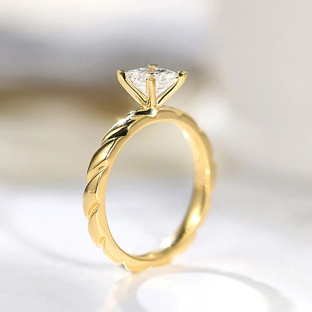 Princess Cut GIA Diamond Solitaire Engagement Ring
