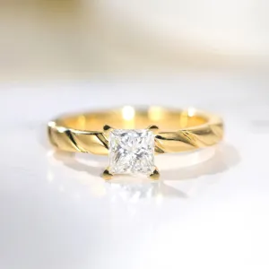 Princess Cut GIA Diamond Solitaire Engagement Ring