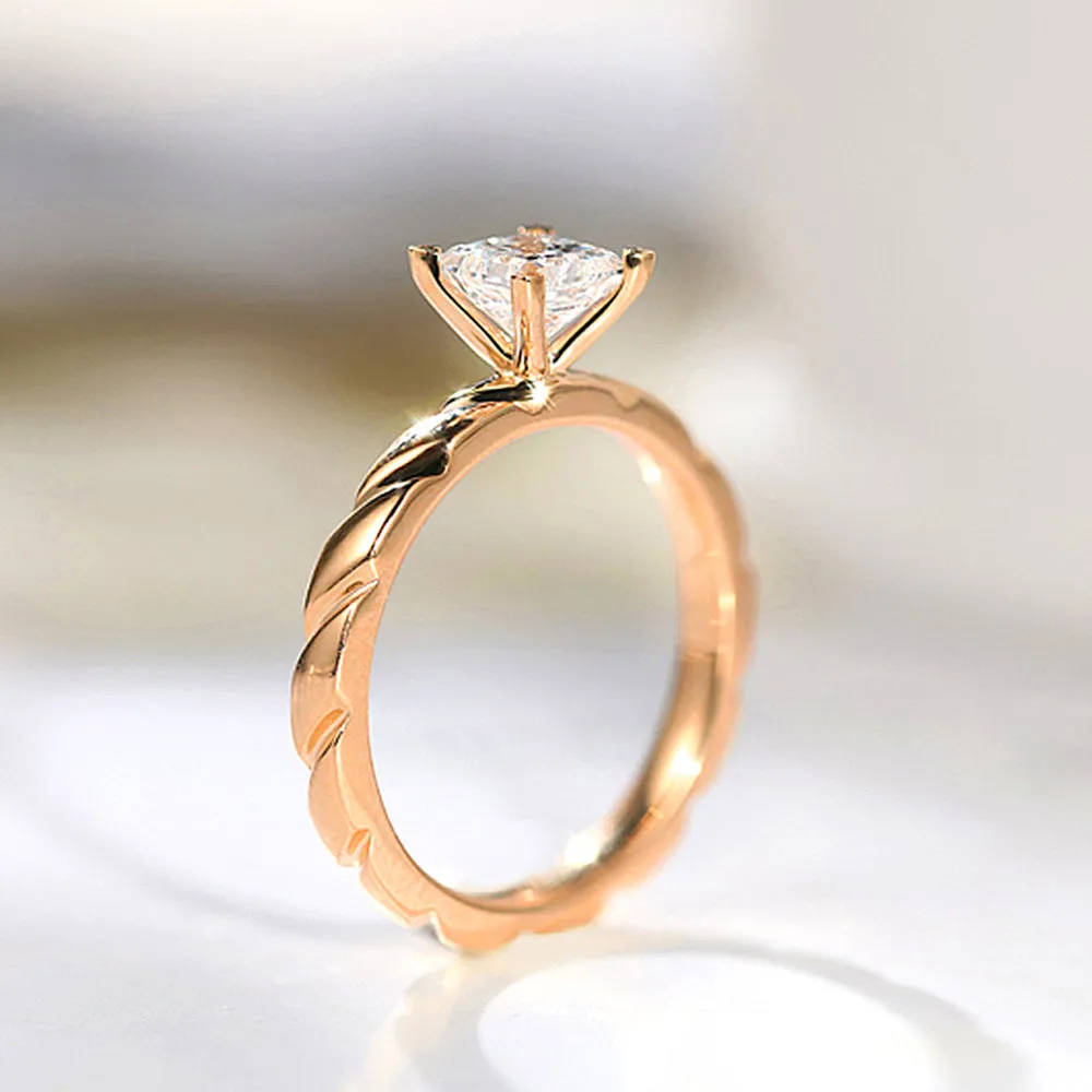 Princess Cut GIA Diamond Solitaire Engagement Ring