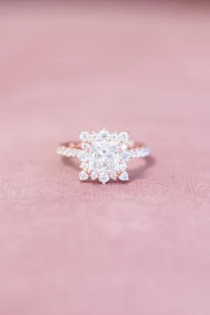 Princess Cut Moissanite Engagement Ring