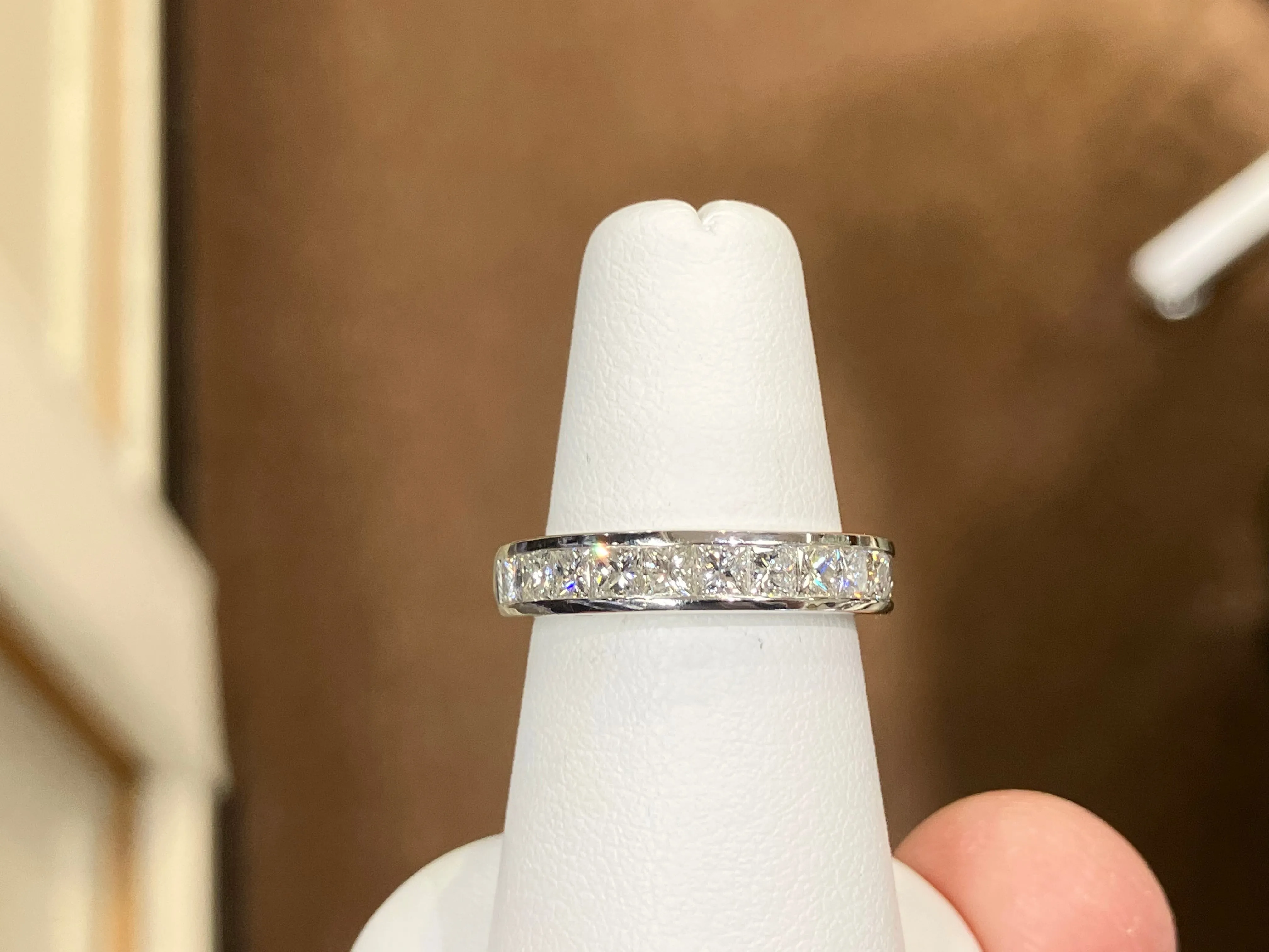 Princess Cut Natural Diamond White Gold Ring