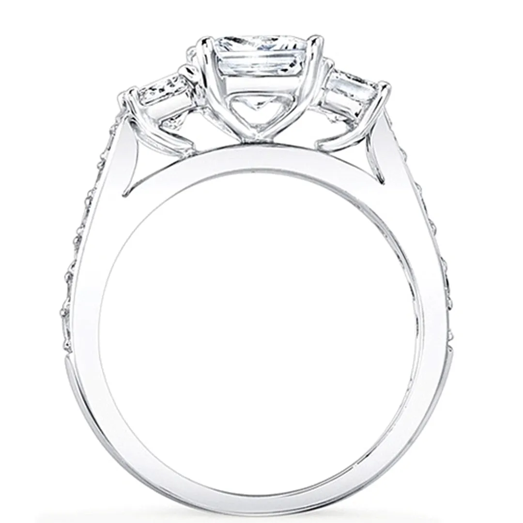 Princess Cut Pave Diamond Engagement Ring