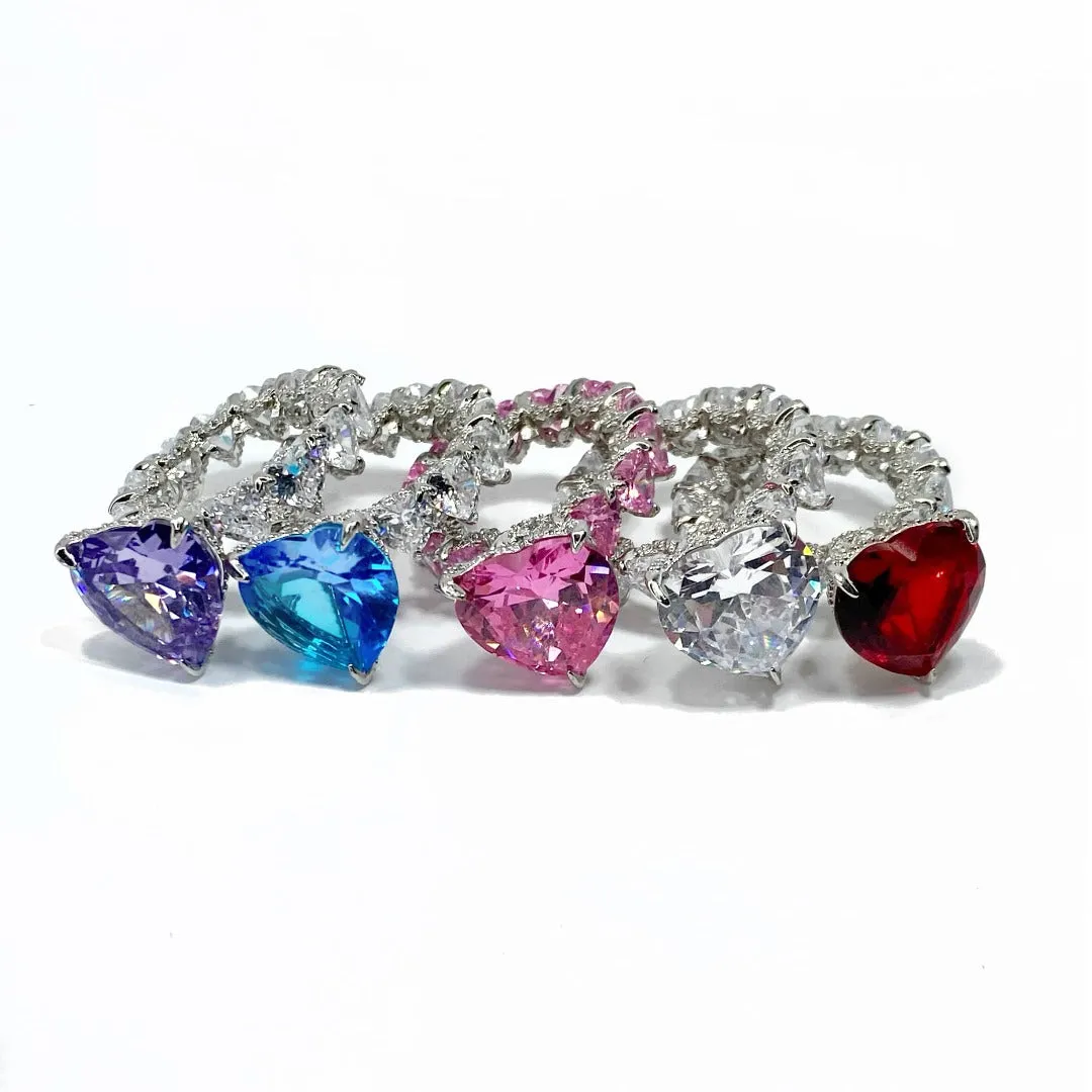 PRINCESS HEART CUT RING