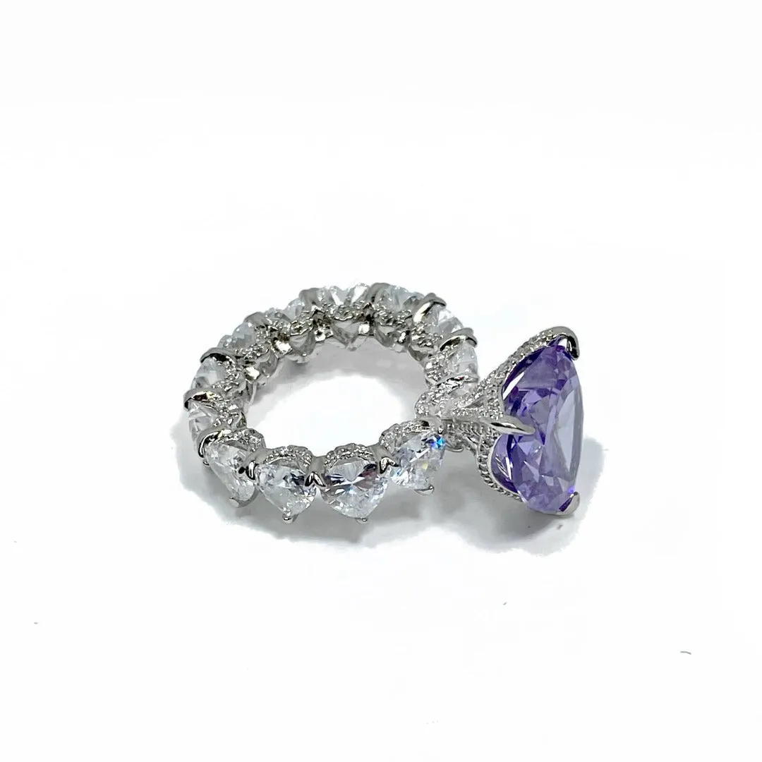 PRINCESS HEART CUT RING