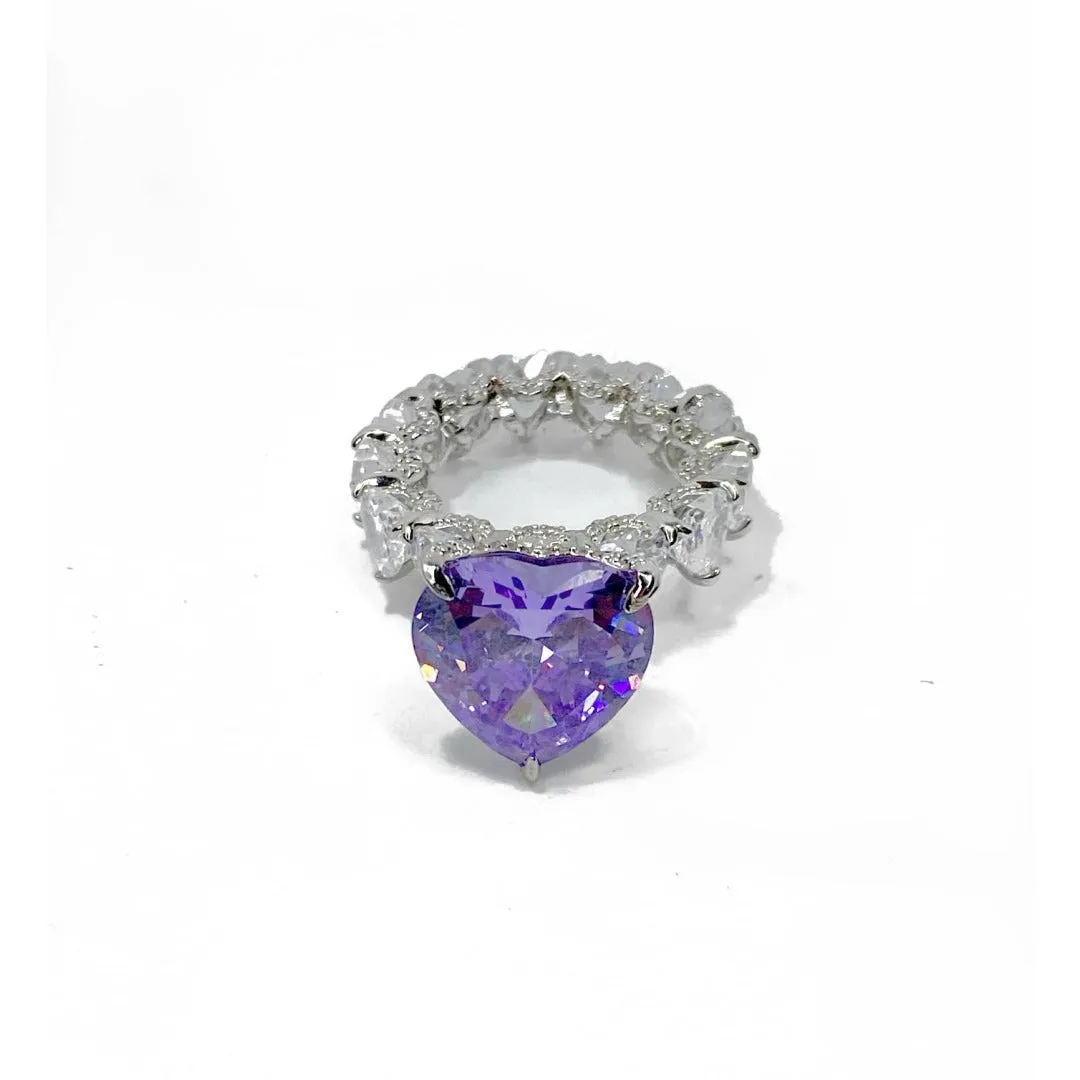 PRINCESS HEART CUT RING
