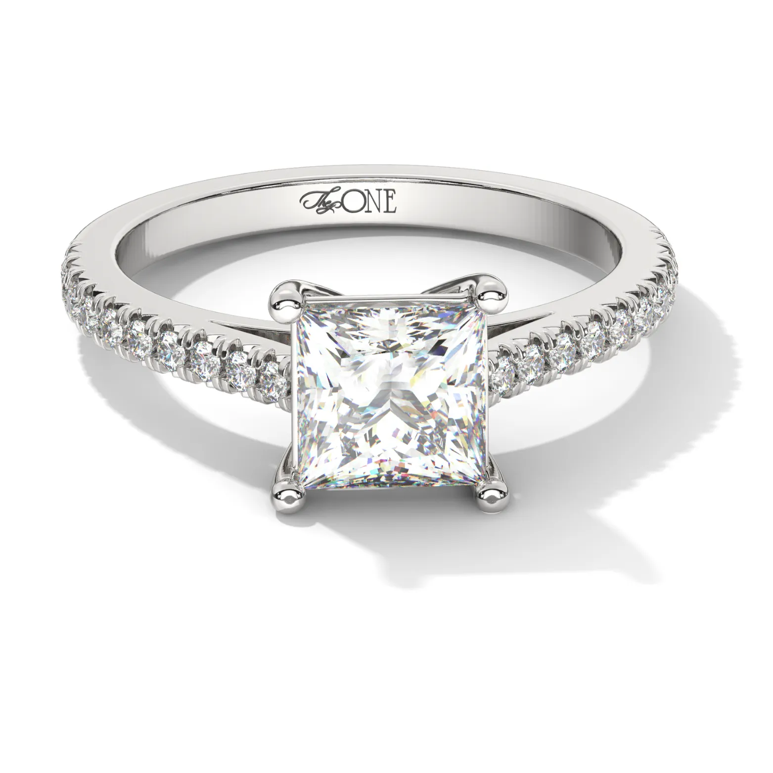 Princess Pavé Diamond Engagement Ring