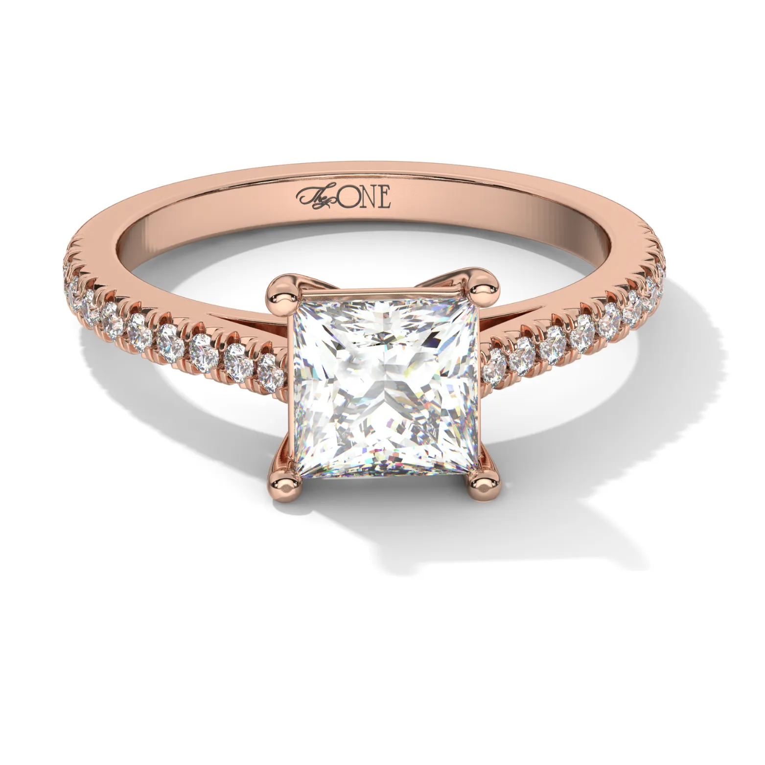 Princess Pavé Diamond Engagement Ring