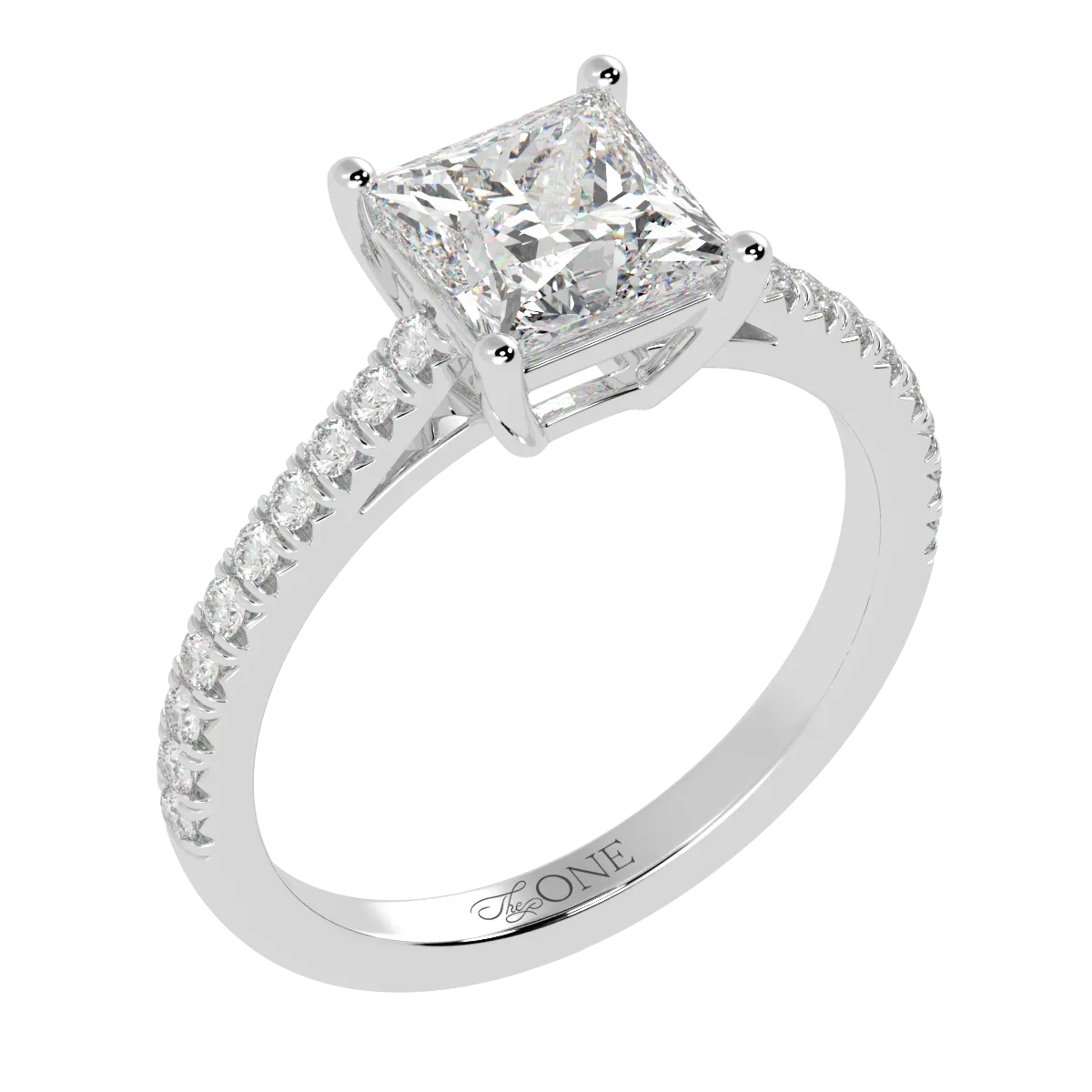 Princess Pavé Diamond Engagement Ring
