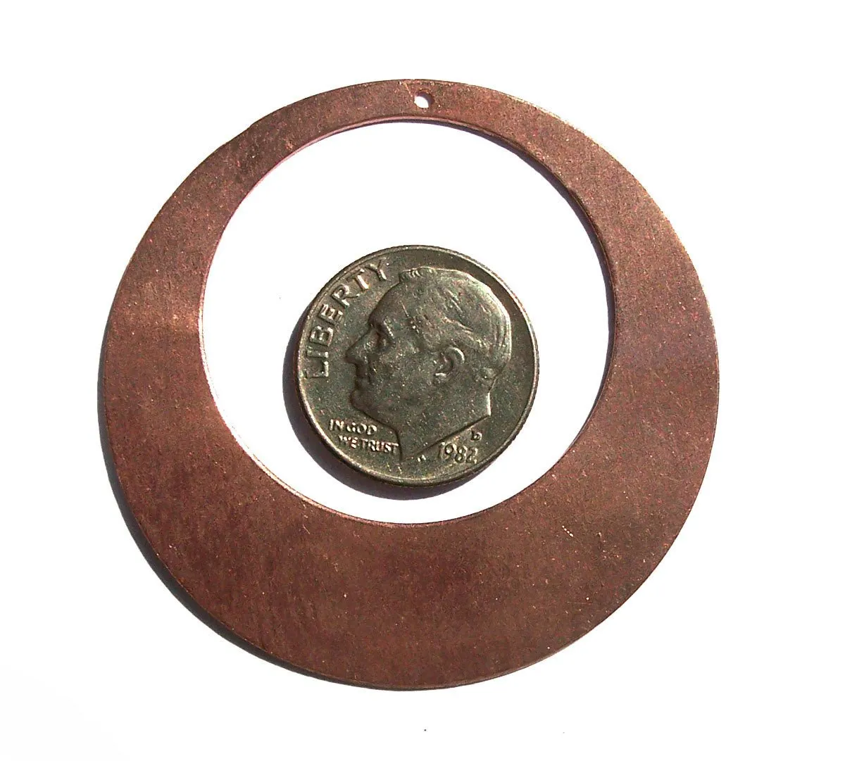Pure Copper 45mm Blanks Hoops 20G for Earrings or Pendant Offset Circle for Enameling Stamping Texturing, Jewelry Supplies - 4 Pieces