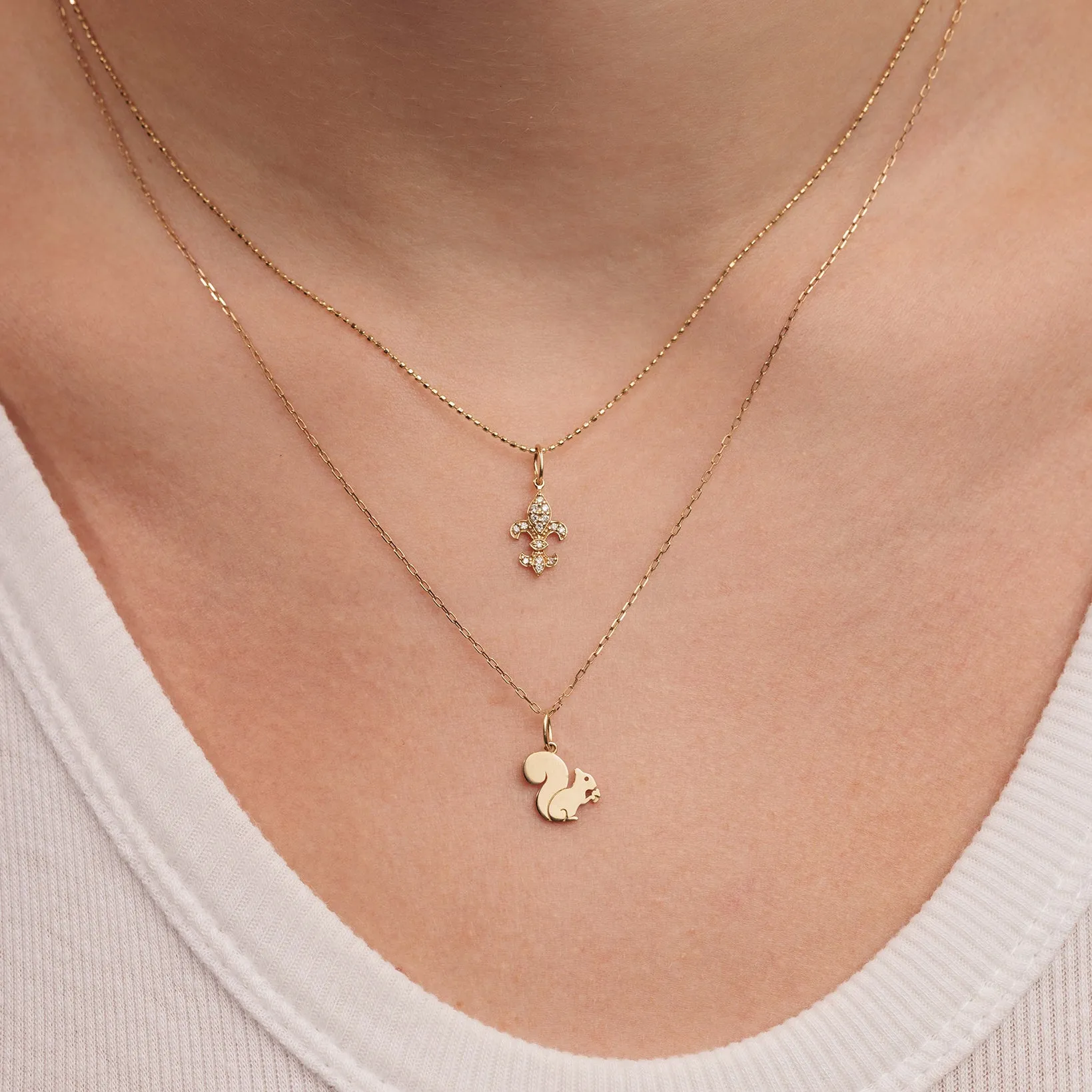 Pure Gold Small Squirrel Charm
