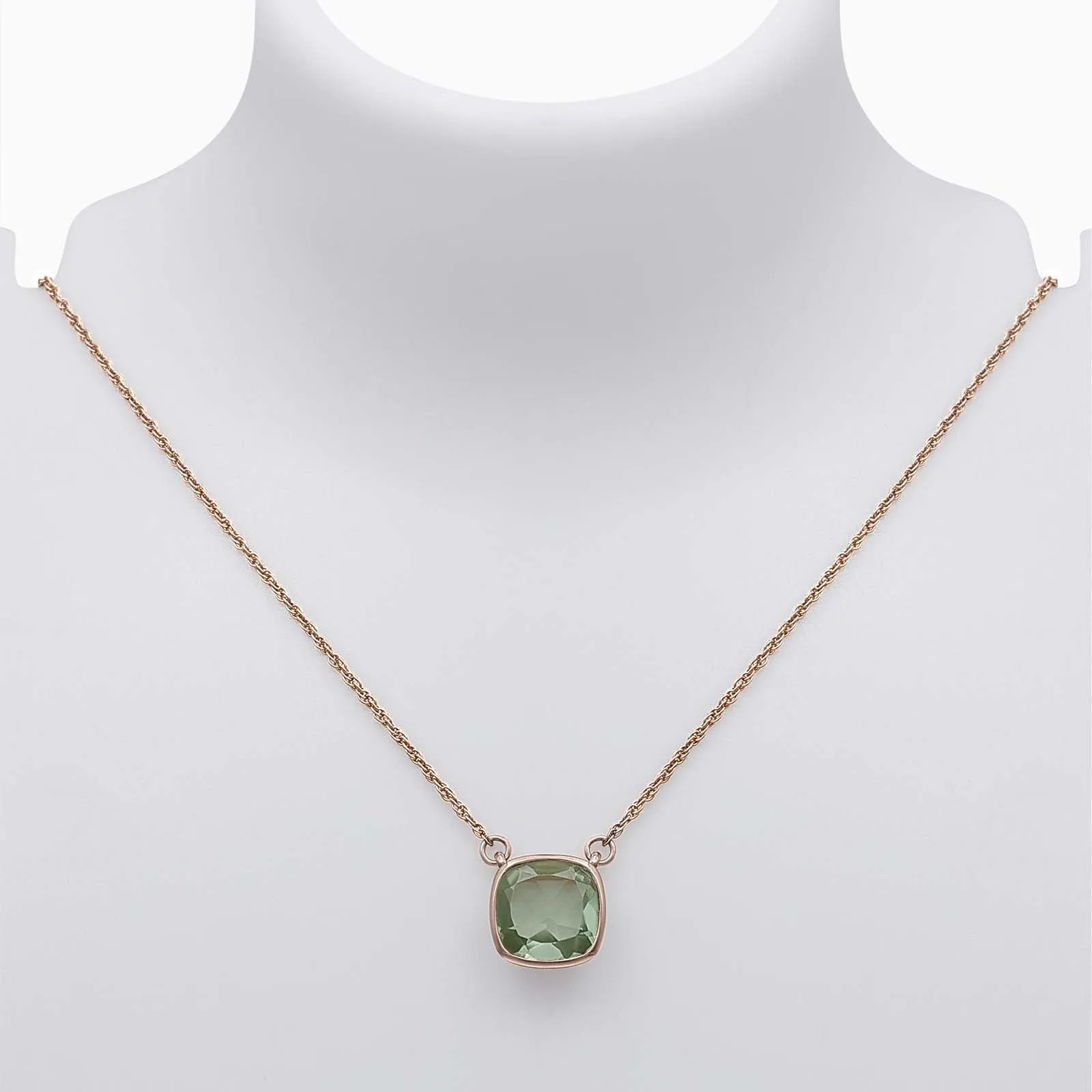 Pure Silver Necklace - Rose Gold Chain With White Stone