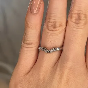 "Sofi" Foliage Marquise and Round Brilliant Cut 0.25ct Diamond Eternity Ring ET60