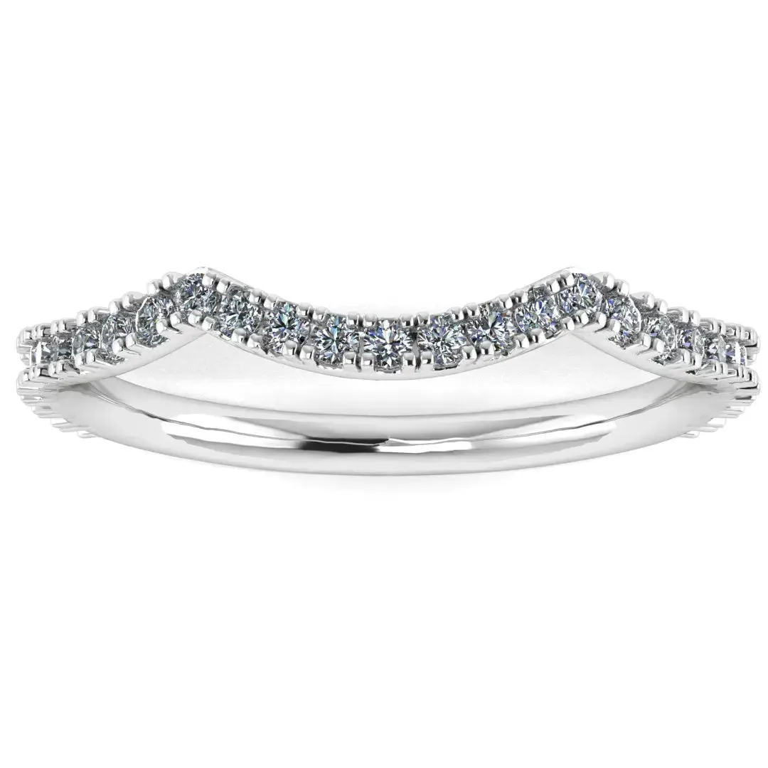 "Suvi" Wave Shaped Micro Set 0.30ct Diamond Eternity Ring ET53
