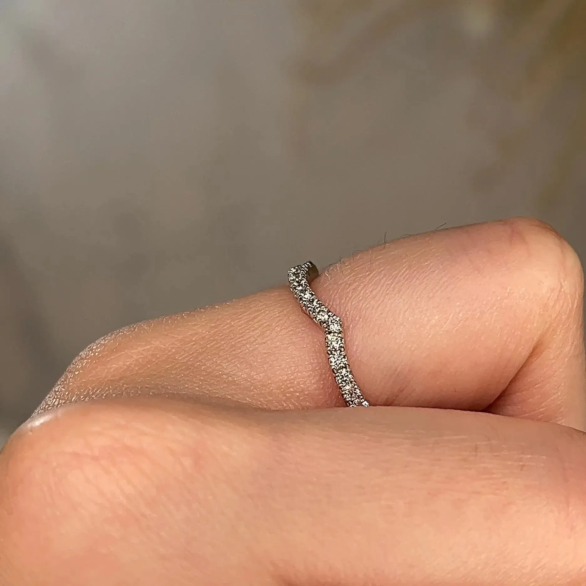 "Suvi" Wave Shaped Micro Set 0.30ct Diamond Eternity Ring ET53