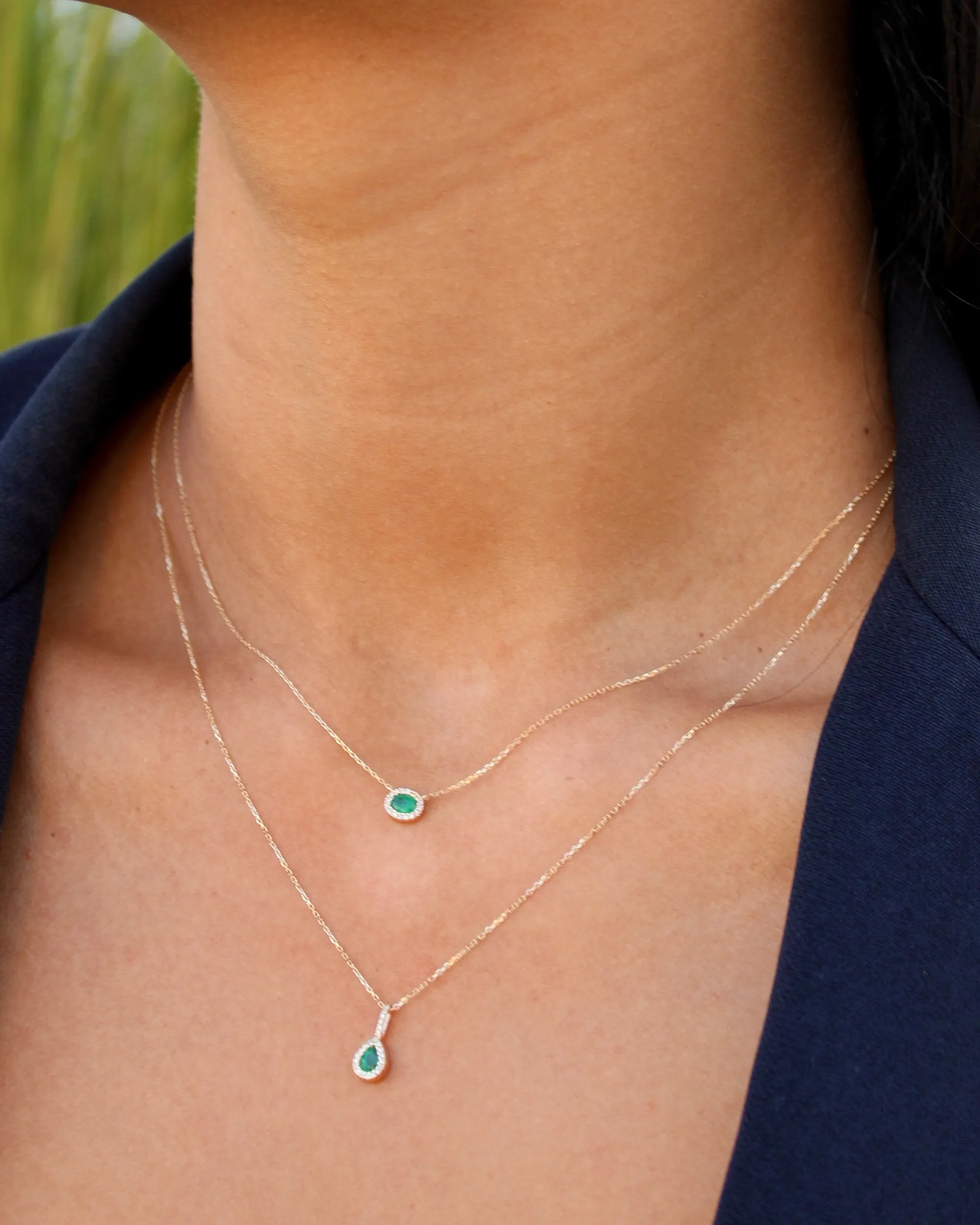 Radiant emerald Necklace