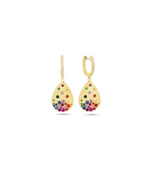 Rainbow Celestial Pear Earring